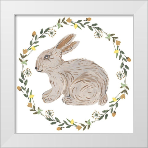Happy Bunny Day IV White Modern Wood Framed Art Print by Wang, Melissa