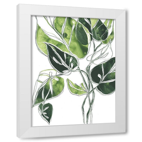 Expressive Palm II White Modern Wood Framed Art Print by Vess, June Erica
