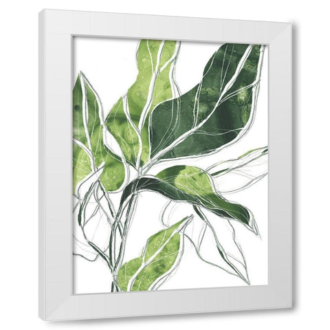 Expressive Palm III White Modern Wood Framed Art Print by Vess, June Erica