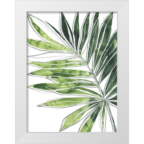 Expressive Palm IV White Modern Wood Framed Art Print by Vess, June Erica