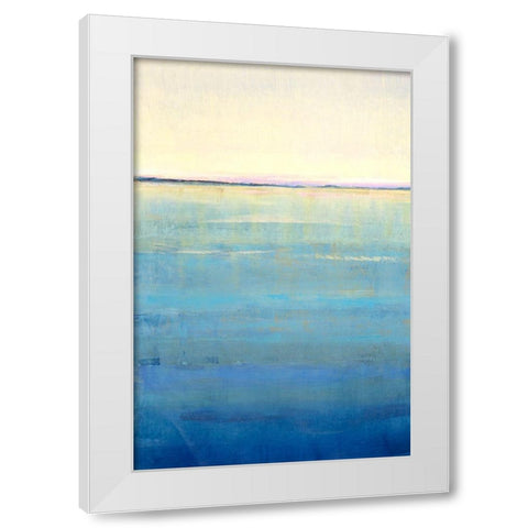 Ocean Blue Horizon I White Modern Wood Framed Art Print by OToole, Tim