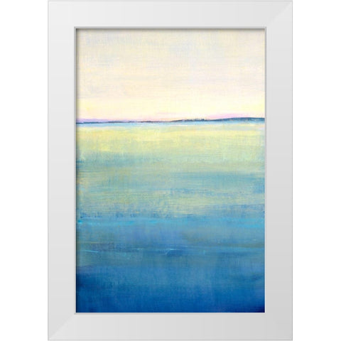 Ocean Blue Horizon II White Modern Wood Framed Art Print by OToole, Tim
