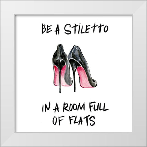 If the Shoe Fits II White Modern Wood Framed Art Print by Moore, Regina