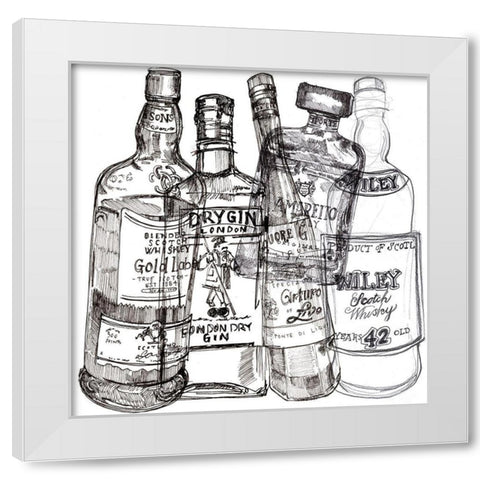 Whiskey Wednesdays I White Modern Wood Framed Art Print by Parker, Jennifer Paxton
