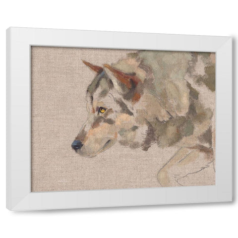 Timber Wolf II White Modern Wood Framed Art Print by Green, Jacob
