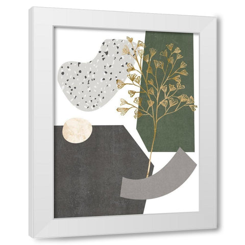 Gold Ginkgo I White Modern Wood Framed Art Print by Wang, Melissa