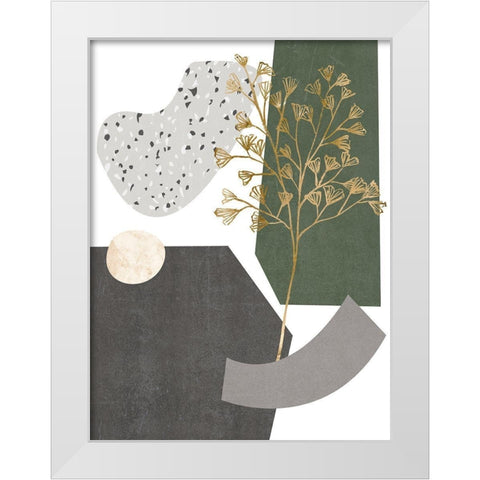 Gold Ginkgo I White Modern Wood Framed Art Print by Wang, Melissa