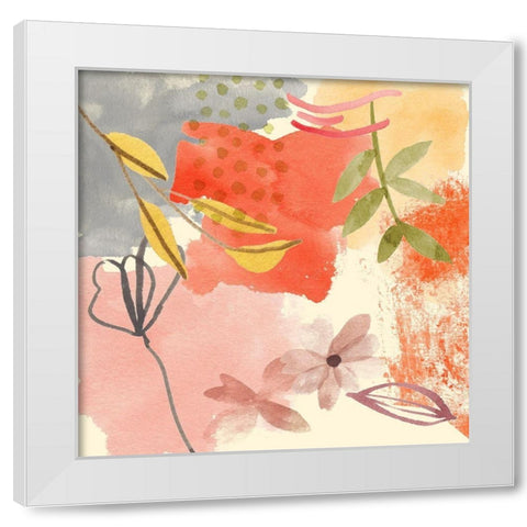 Flower Shimmer II White Modern Wood Framed Art Print by Wang, Melissa