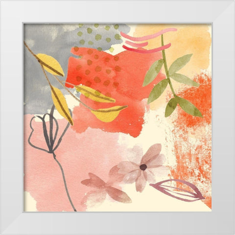 Flower Shimmer II White Modern Wood Framed Art Print by Wang, Melissa