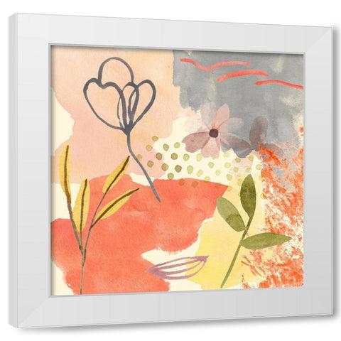 Flower Shimmer III White Modern Wood Framed Art Print by Wang, Melissa