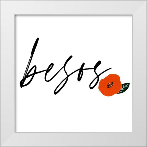 Besos I White Modern Wood Framed Art Print by Studio W
