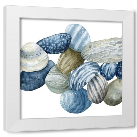 Found Pebbles I White Modern Wood Framed Art Print by Popp, Grace