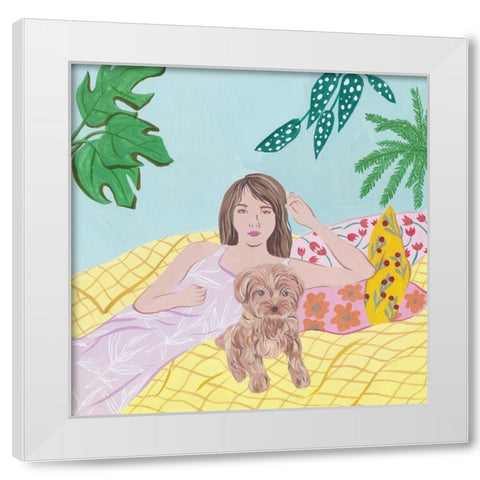 Lazy Afternoon I White Modern Wood Framed Art Print by Wang, Melissa