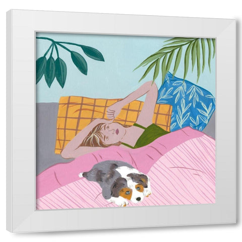 Lazy Afternoon III White Modern Wood Framed Art Print by Wang, Melissa