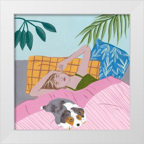 Lazy Afternoon III White Modern Wood Framed Art Print by Wang, Melissa