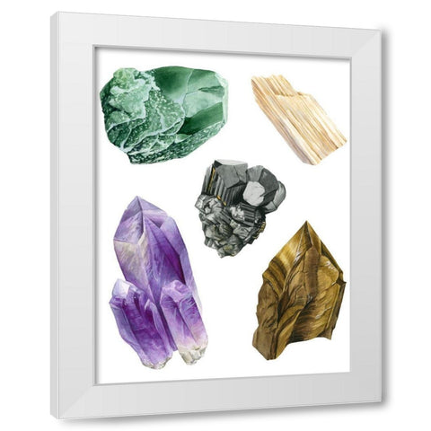 Healing Crystals II White Modern Wood Framed Art Print by Popp, Grace