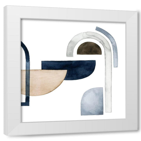Moving Pieces V White Modern Wood Framed Art Print by Popp, Grace