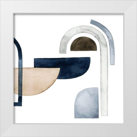 Moving Pieces V White Modern Wood Framed Art Print by Popp, Grace