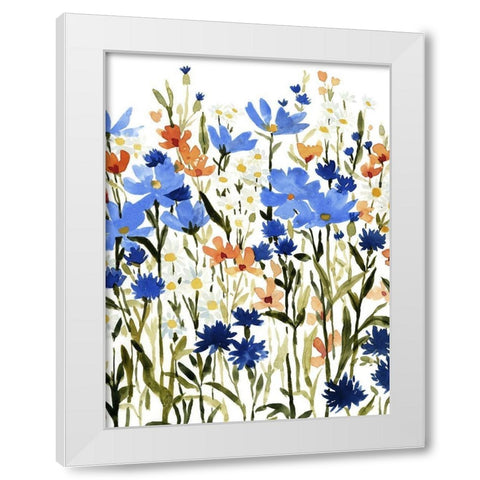 Bright Wildflower Medley I White Modern Wood Framed Art Print by Caroline, Emma