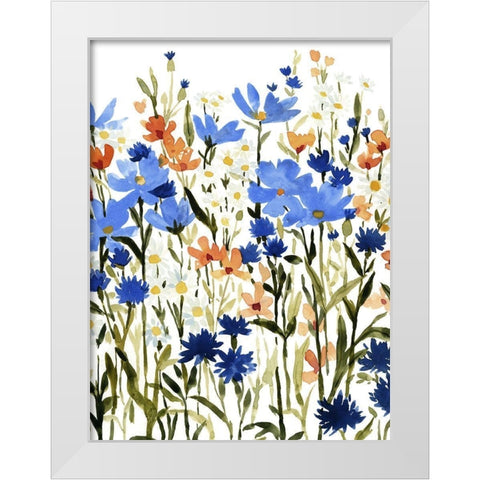 Bright Wildflower Medley I White Modern Wood Framed Art Print by Caroline, Emma