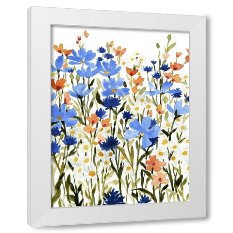 Bright Wildflower Medley II White Modern Wood Framed Art Print by Caroline, Emma