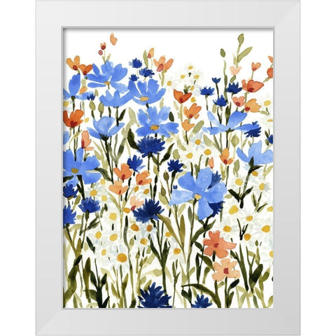 Bright Wildflower Medley II White Modern Wood Framed Art Print by Caroline, Emma