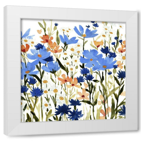 Bright Wildflower Medley III White Modern Wood Framed Art Print by Caroline, Emma