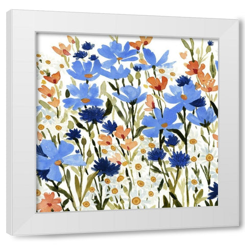 Bright Wildflower Medley IV White Modern Wood Framed Art Print by Caroline, Emma