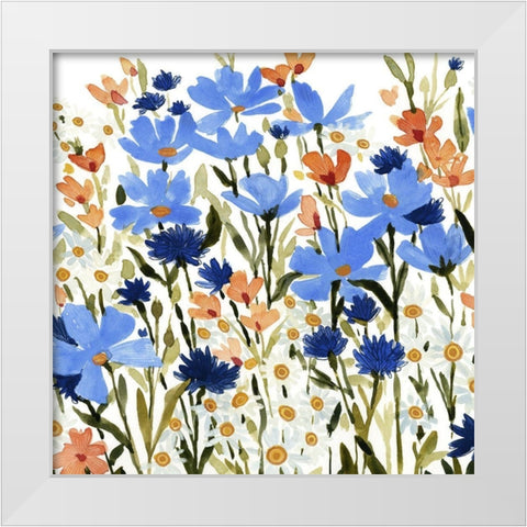 Bright Wildflower Medley IV White Modern Wood Framed Art Print by Caroline, Emma
