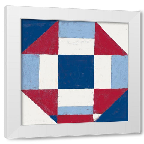 Americana Patchwork Tile II White Modern Wood Framed Art Print by Lam, Vanna
