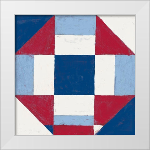 Americana Patchwork Tile II White Modern Wood Framed Art Print by Lam, Vanna