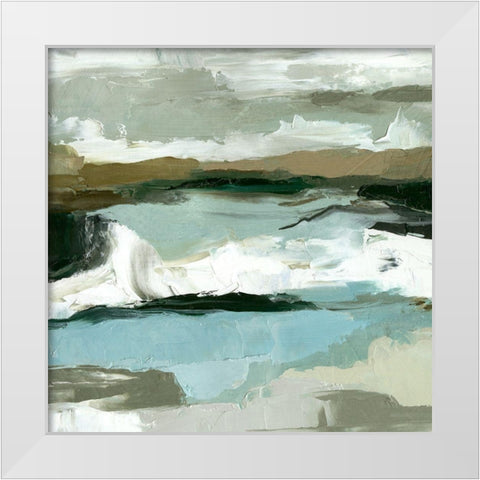 Textured Ocean Tide II White Modern Wood Framed Art Print by Caroline, Emma
