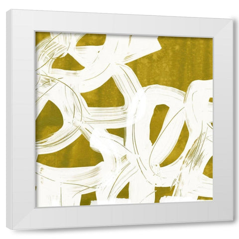 Olive Helix V White Modern Wood Framed Art Print by Vess, June Erica