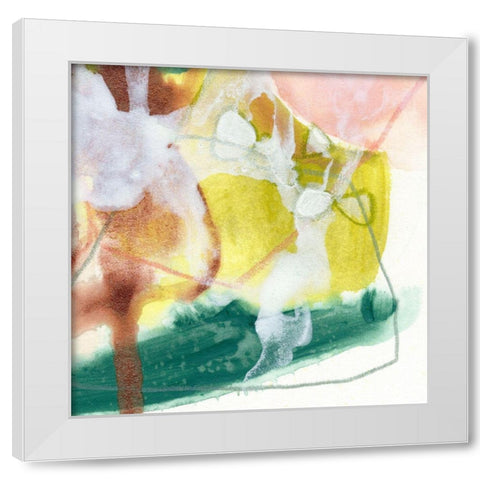 Verdigris Spring I White Modern Wood Framed Art Print by Vess, June Erica