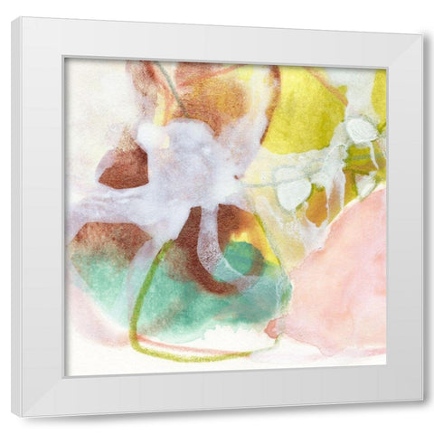 Verdigris Spring II White Modern Wood Framed Art Print by Vess, June Erica