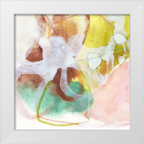 Verdigris Spring II White Modern Wood Framed Art Print by Vess, June Erica