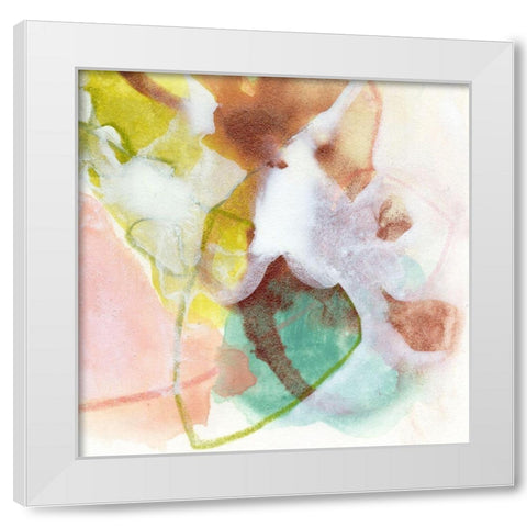 Verdigris Spring III White Modern Wood Framed Art Print by Vess, June Erica