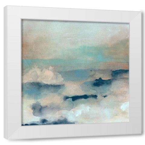 Shoreline Dusk I White Modern Wood Framed Art Print by Vess, June Erica