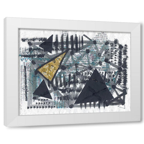 Golden Triangle White Modern Wood Framed Art Print by Arbel, Lori