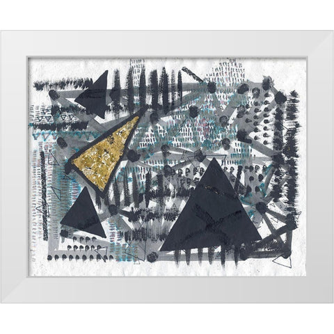 Golden Triangle White Modern Wood Framed Art Print by Arbel, Lori