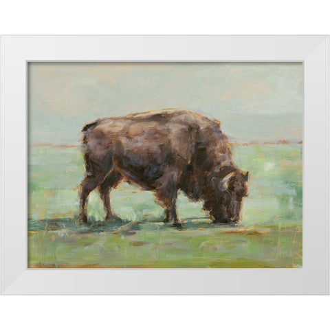 Where the Buffalo Roam I White Modern Wood Framed Art Print by Harper, Ethan