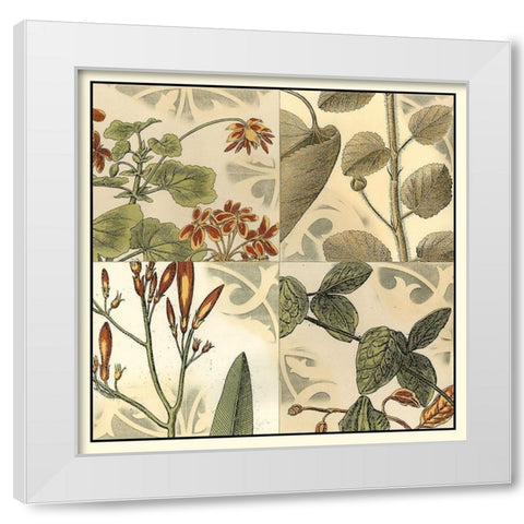 Botanical Quadrant I White Modern Wood Framed Art Print by Vision Studio