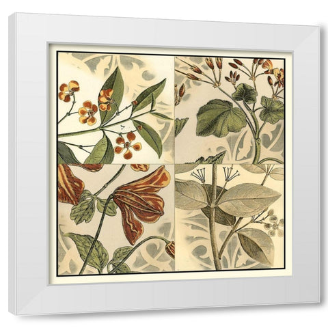 Botanical Quadrant II White Modern Wood Framed Art Print by Vision Studio