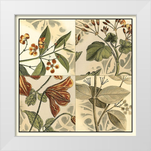 Botanical Quadrant II White Modern Wood Framed Art Print by Vision Studio