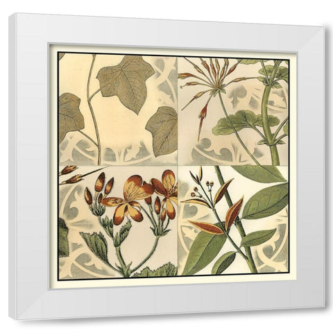 Botanical Quadrant III White Modern Wood Framed Art Print by Vision Studio