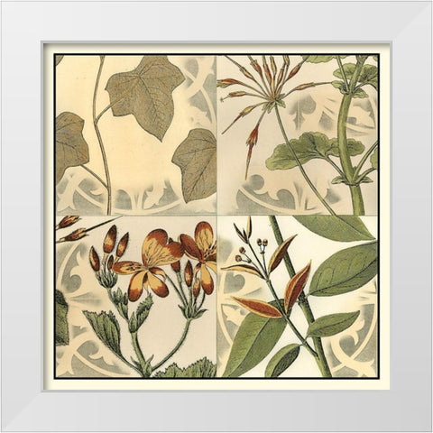 Botanical Quadrant III White Modern Wood Framed Art Print by Vision Studio