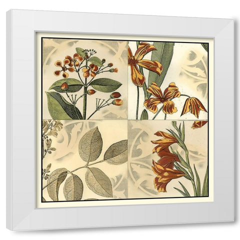 Botanical Quadrant IV White Modern Wood Framed Art Print by Vision Studio