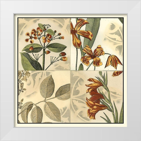 Botanical Quadrant IV White Modern Wood Framed Art Print by Vision Studio