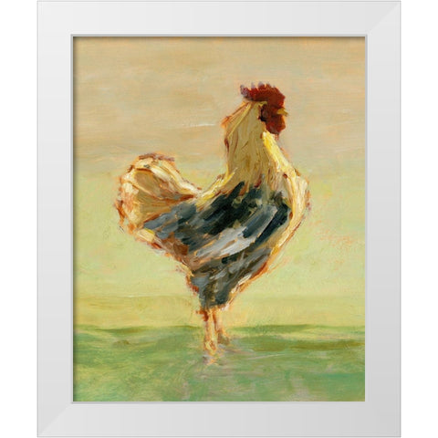 Sunlit Rooster I White Modern Wood Framed Art Print by Harper, Ethan