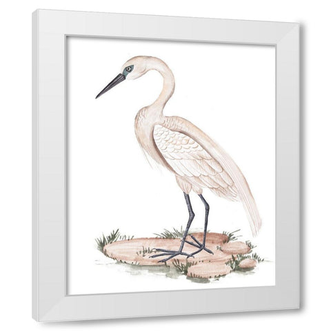 A White Heron I White Modern Wood Framed Art Print by Wang, Melissa